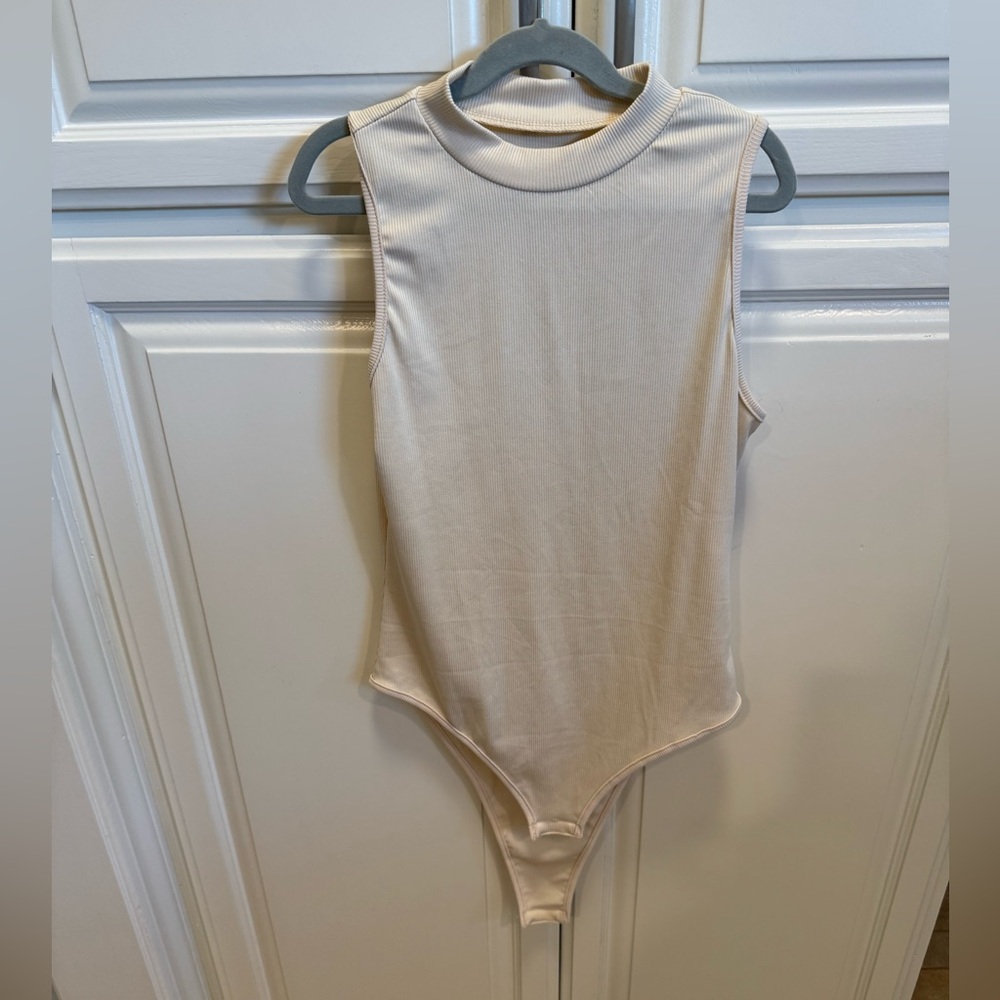 Cream Sleeveless bodysuit